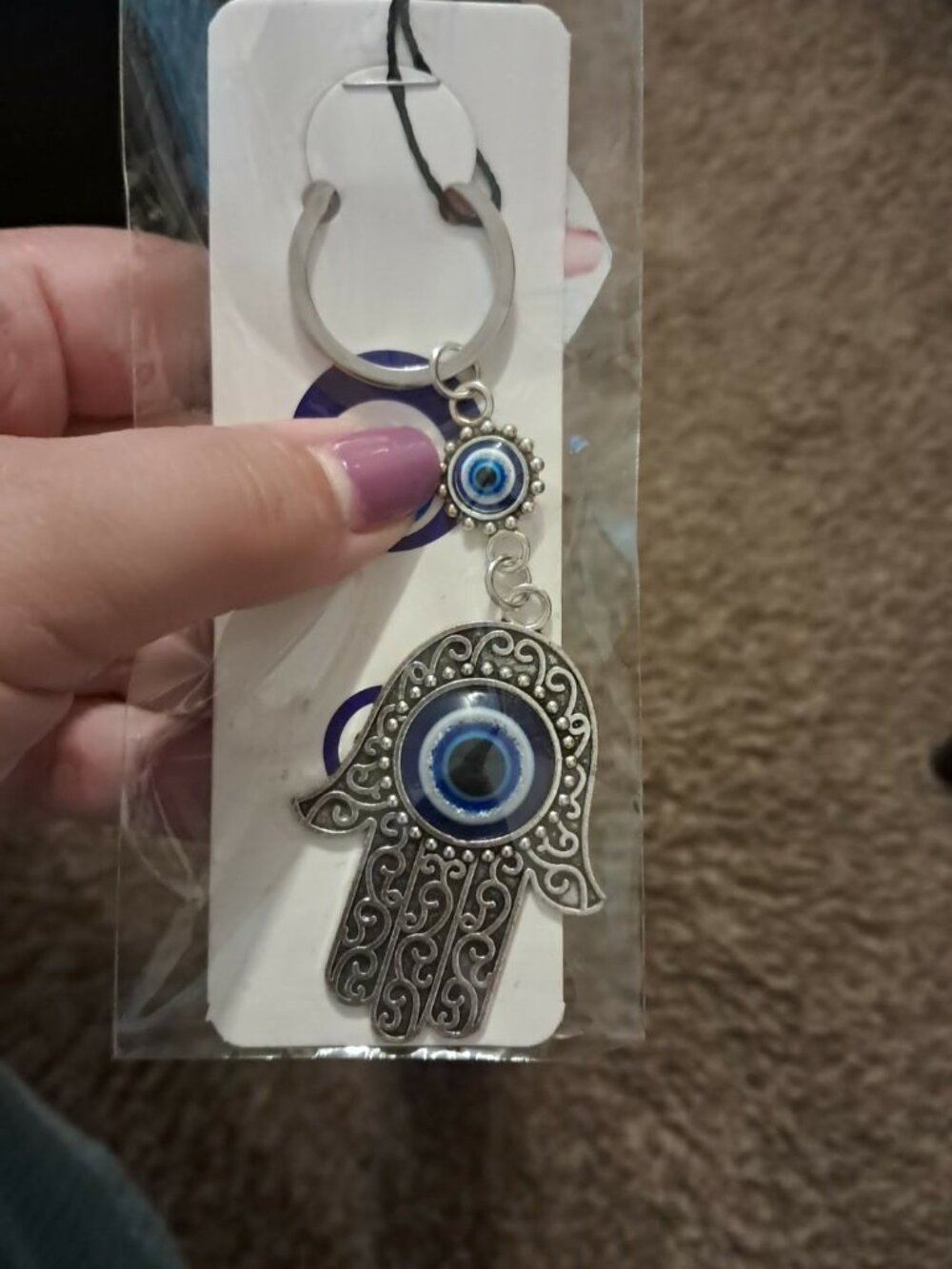Hamsa & Evil Eye Protection Keychain ✨ - Picture 3 of 4